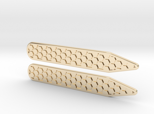 Honeycomb Inverse Collier Straighteners  in 14K Yellow Gold