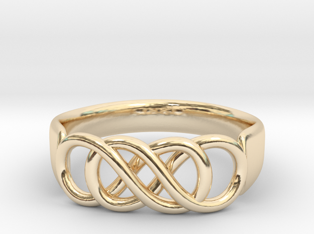 Double Infinity Ring 14.1 mm Size 3 in 14K Yellow Gold