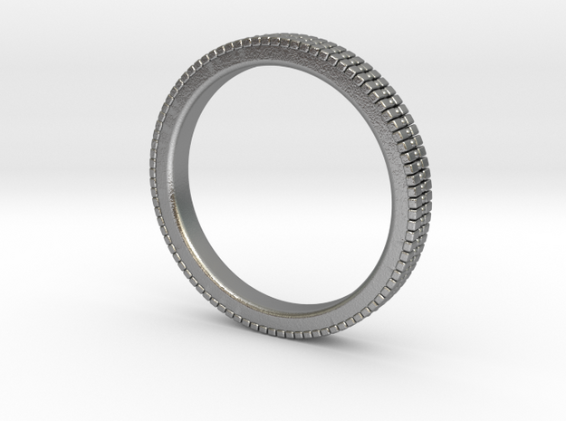 Ø19.39 mm Glitter Ring/Ø0.763 inch in Natural Silver