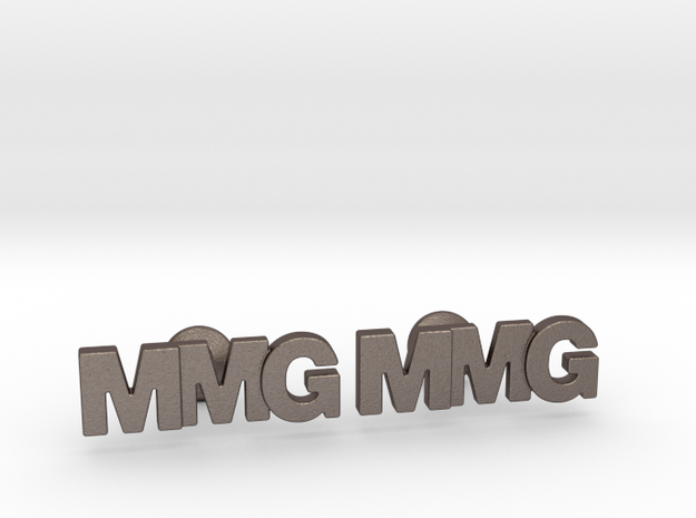 Monogram Cufflinks MMG in Polished Bronzed Silver Steel