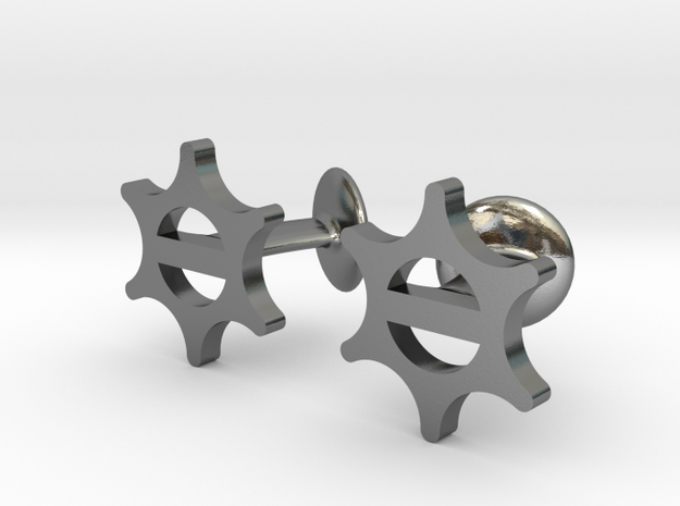 Cufflinks-Snowflake in Polished Silver