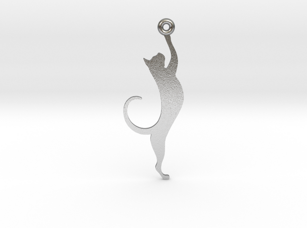 Cat Earring in Natural Silver