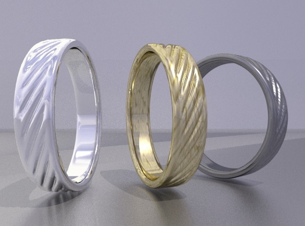 Hollow lines Ring in 14K Yellow Gold