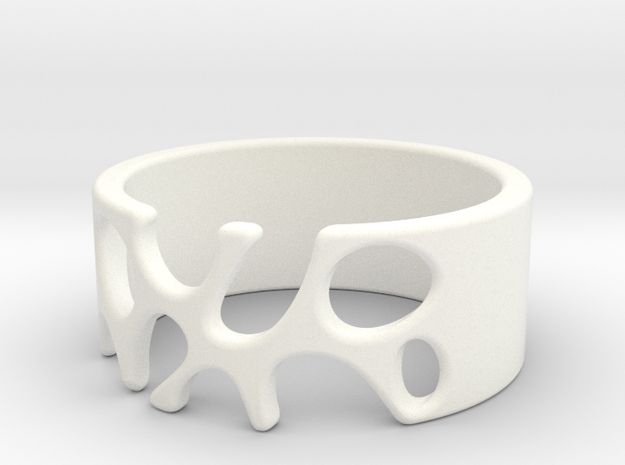 Ring with holes - 20.6 mm / size 11 in White Processed Versatile Plastic