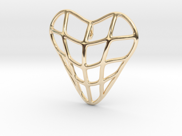 Heart cage pendant in 14K Yellow Gold