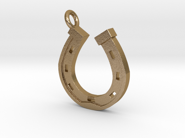 Horse Shoe Pendant in Polished Gold Steel