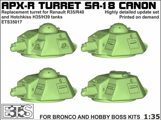 ETS35017 - APX-R turret with SA18 gun [1:35] in Tan Fine Detail Plastic