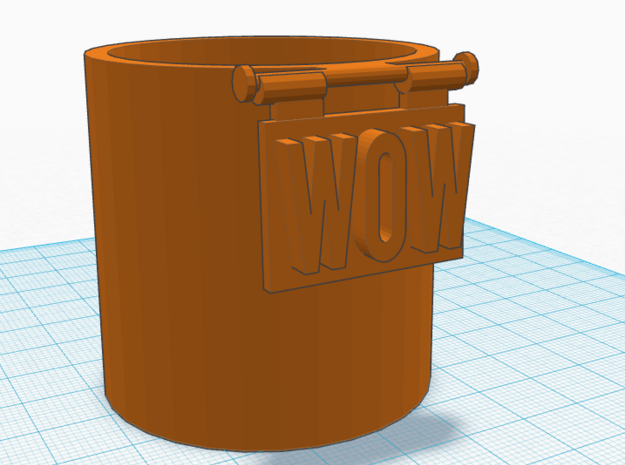 "WOW" Cup/Pencil holder in White Processed Versatile Plastic