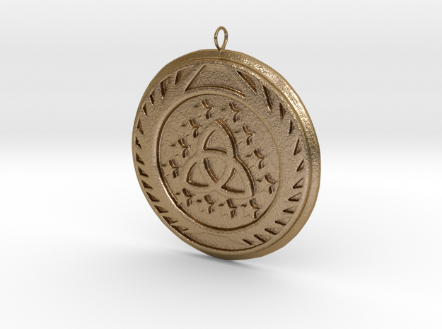 [The 100] Skaikru Symbol Pendant in Polished Gold Steel