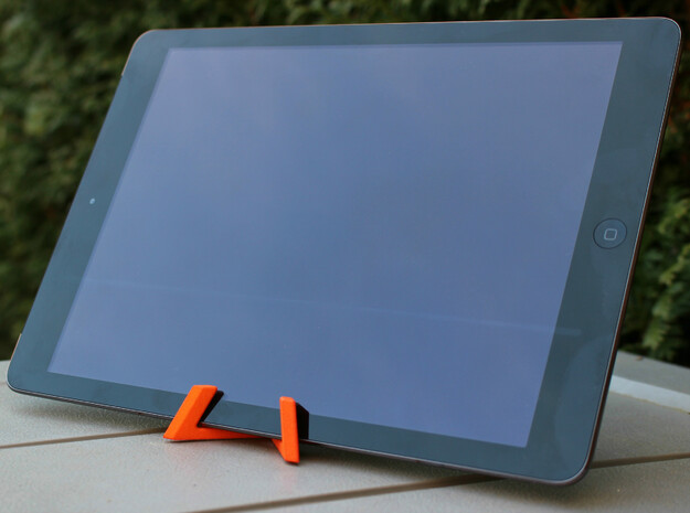 Universal Tablet + Smartphone Stand in Orange Processed Versatile Plastic
