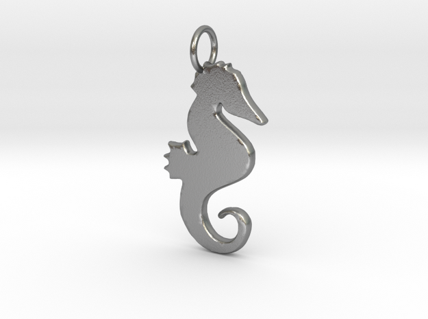 Seahorse pendant in Natural Silver