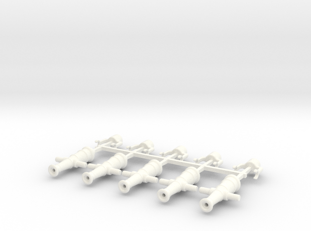5 x Swivel Gun in White Processed Versatile Plastic