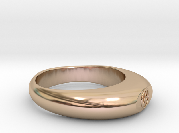  Streamlined Triangle Ring Ø0.757 inch/Ø19.22mm in 14k Rose Gold Plated Brass