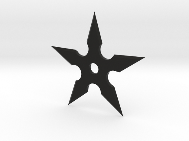 Shuriken 5 Point Throwing Star in Black Natural Versatile Plastic