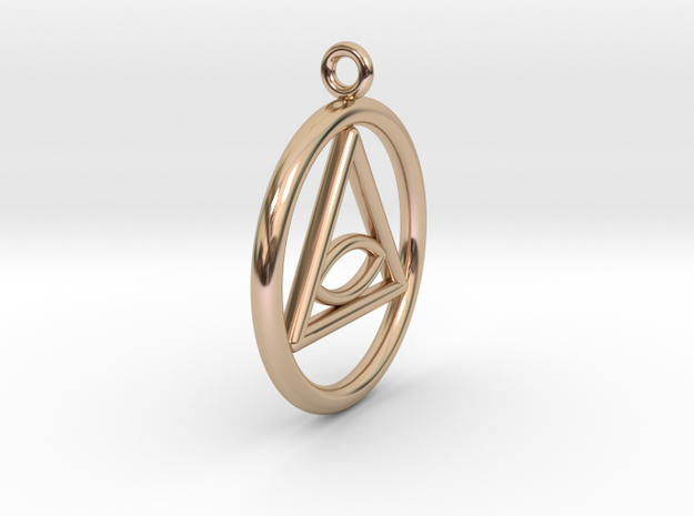 Eye Necklace Small in 14k Rose Gold Plated Brass