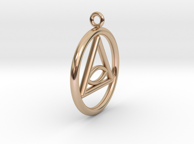 Eye Necklace in 14k Rose Gold Plated Brass