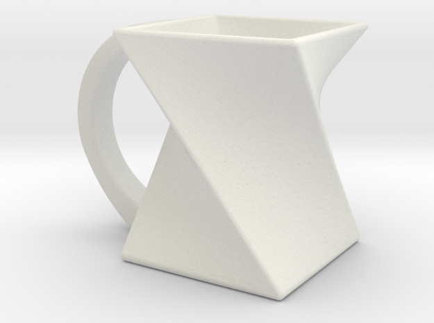 Twisting Mug in White Natural Versatile Plastic