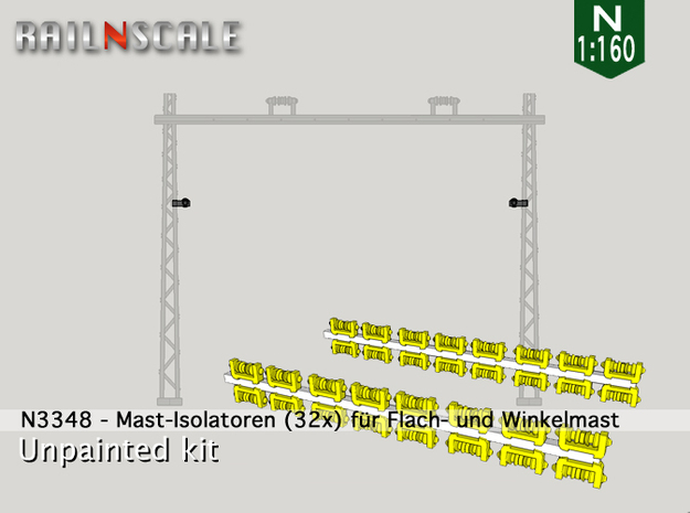 32x Isolatoren für Masten (N 1:160) in Tan Fine Detail Plastic
