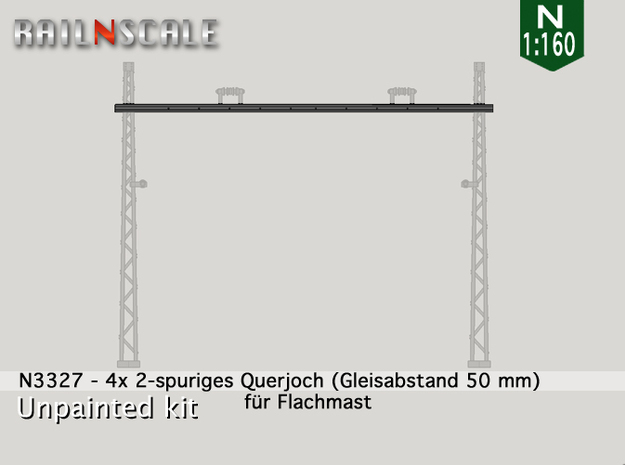 4x Querjoch (Oberleitung Epoche I - N 1:160) in Tan Fine Detail Plastic