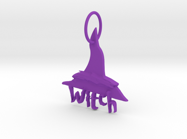 Witch Key Chain by Graphic Glee in Purple Processed Versatile Plastic