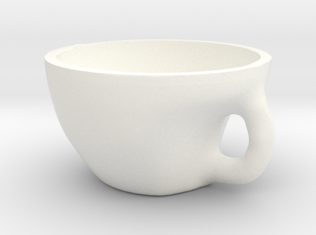 Tea Bowl in White Processed Versatile Plastic