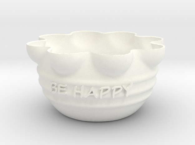 Flower pot in White Processed Versatile Plastic