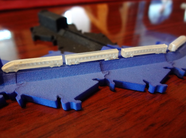 High Speed Train Set (track not included) in Tan Fine Detail Plastic