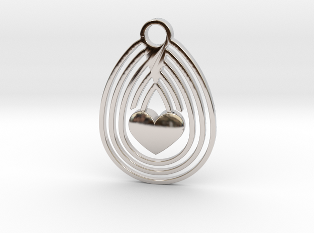 Egg & Love in Rhodium Plated Brass