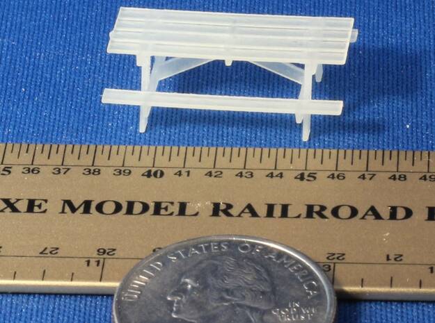 HO Scale Picnic Tables X9 in Gray Fine Detail Plastic