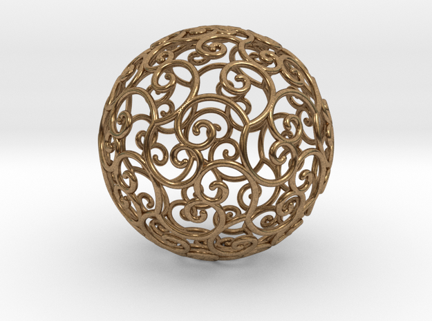 Triskel celtic sphere 3b ( 2,8+4 - 4 cm ) in Natural Brass