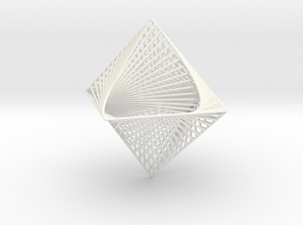 3D Strings Model 4 in White Processed Versatile Plastic