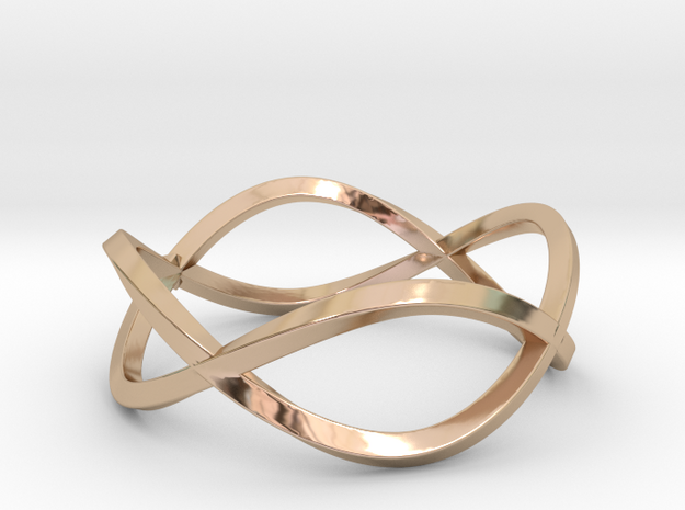 Size 8 Infinity Twist Ring in 14k Rose Gold Plated Brass