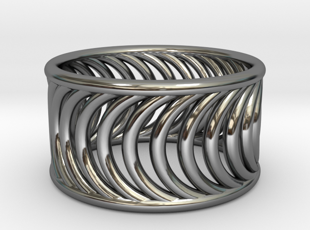 Ring of Rings V4 - 18.5mm Diam in Fine Detail Polished Silver