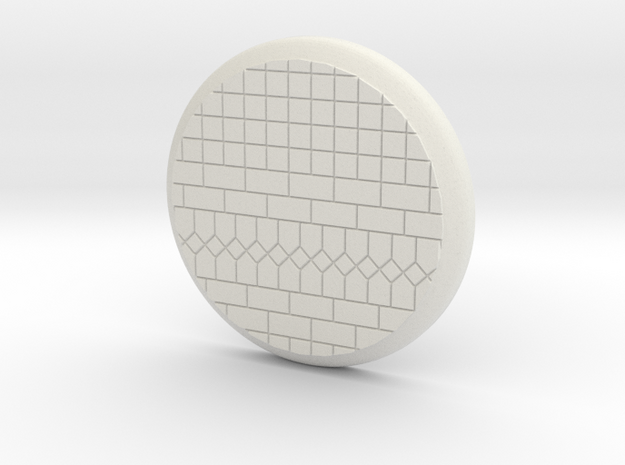 28mm Base - Tiled floor  in White Natural Versatile Plastic