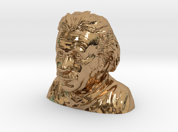 Einstein Bust in Polished Brass