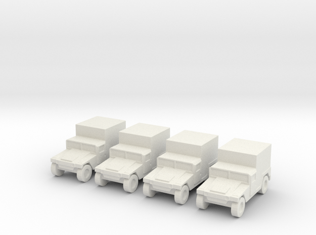 1/200 Humvee M1037 set of 4 in White Natural Versatile Plastic