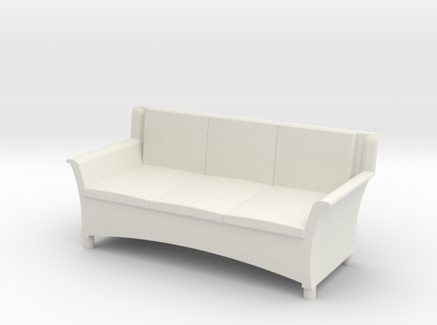 1:48 Wicker Couch in White Natural Versatile Plastic