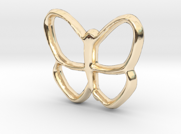Butterfly Charm - 11mm in 14K Yellow Gold