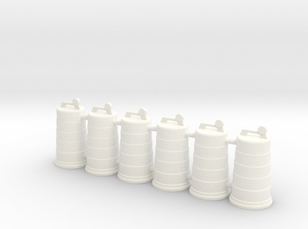 Traffic Drum 01. 1:24 Scale in White Processed Versatile Plastic