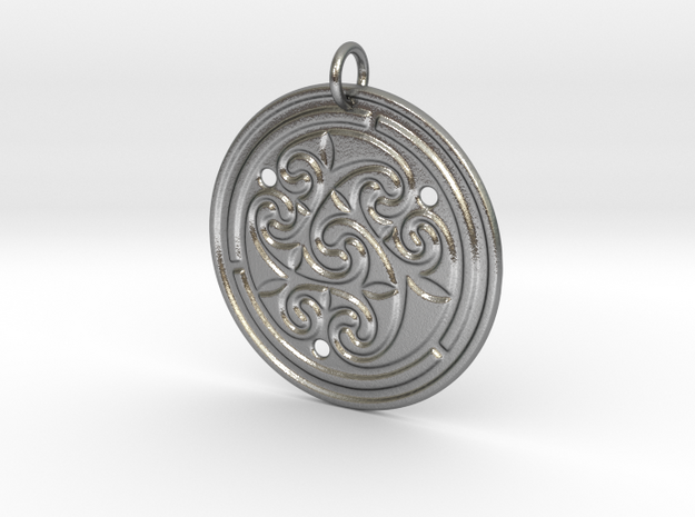 Norse Motif Round Medallion (for precious metals) in Natural Silver
