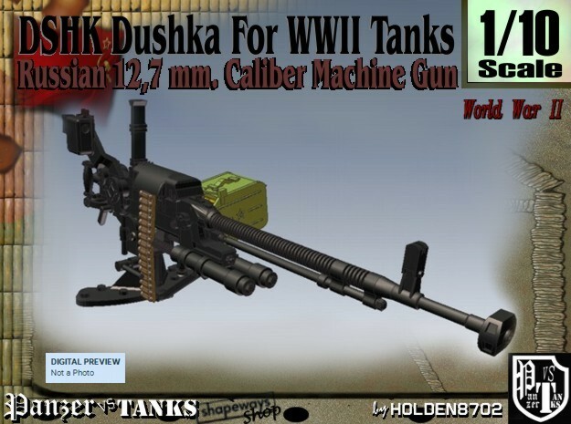 1-10 DSHK Dushka For WWII Tanks in Tan Fine Detail Plastic