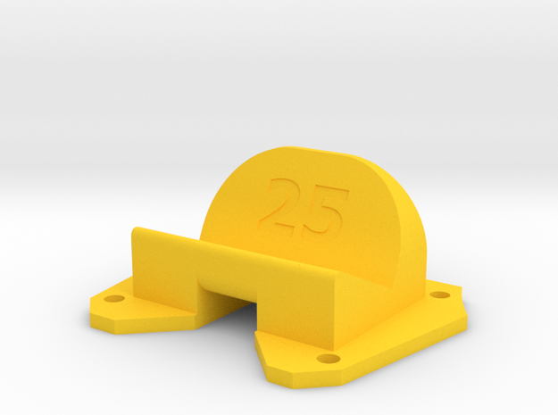 Birdseye KillerBEE - 25° Action Cam Mount in Yellow Processed Versatile Plastic