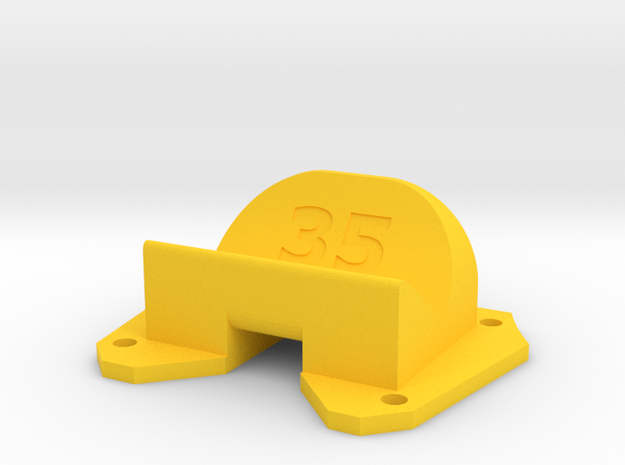 Birdseye KillerBEE - 35° Action Cam Mount in Yellow Processed Versatile Plastic