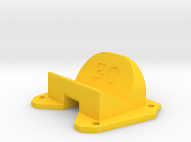 Birdseye KillerBEE - 30° Action Cam Mount in Yellow Processed Versatile Plastic