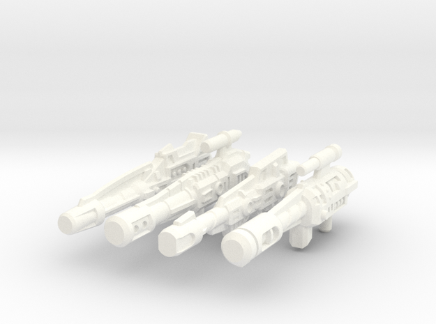 Combiner Wars Stunticon Deluxe Weapons in White Processed Versatile Plastic