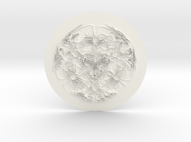 Cyma3D Glyph 'One' in White Processed Versatile Plastic