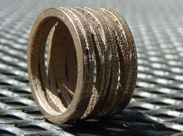 BASHIBA STRIPES (16.5 mm) in Polished Bronzed Silver Steel