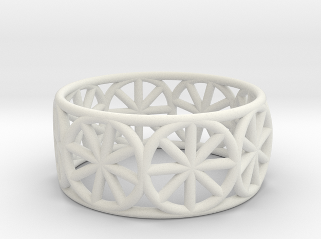 Dharma Wheel Ring in White Natural Versatile Plastic
