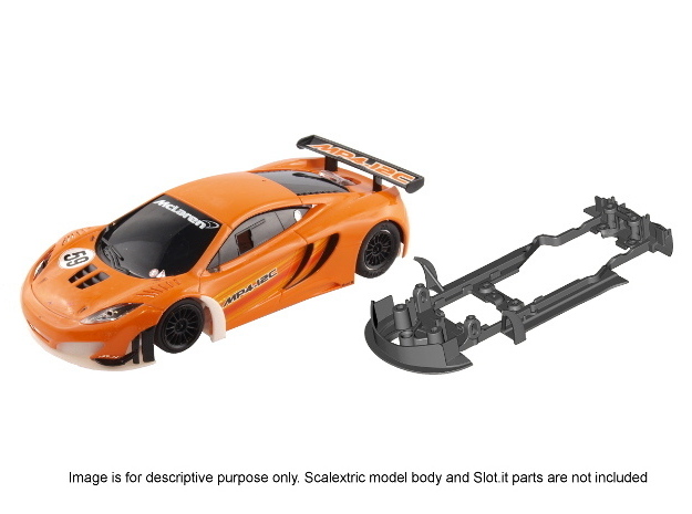 S09-ST4 Chassis for Scalextric McLaren GT3 SSD/STD in White Processed Versatile Plastic