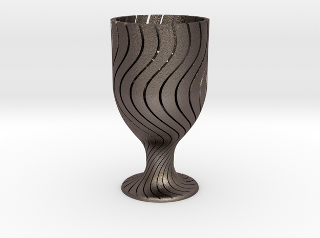 Kiddush Cup in Polished Bronzed Silver Steel